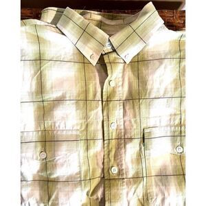 Panhandle Slim Western Mens Size XL Button Up  Rodeo Shirt Green Plaid‎ Cotton